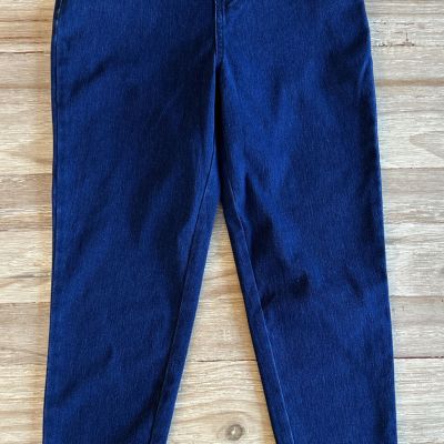 Time and Tru Womens Dark Denim Stretch Fitted Capri Jegging Pants Size XS (0/2)